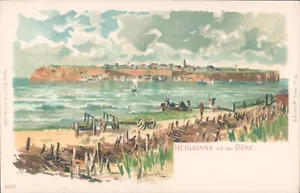 ALEMANIA Heligoland con la duna 1900s litografía PC - Imagen 1 de 2