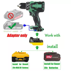 1 Adapter Fit Metabo HPT 18v Cordless Tool To Use for DeWalt, Bauer 20V Battery - Picture 1 of 7
