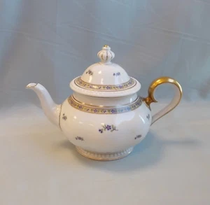 Perlrand Perl Rosenthal Blumen Goldrand Teekanne mit Deckel (Bo) - Bild 1 von 5