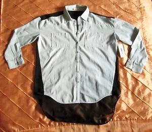 GINA TRICOT LANGARM JEANS BLUSE OVERSIZE MATERIALMIX HELLBLAU SCHWARZ  M, 38 NEU - Bild 1 von 12