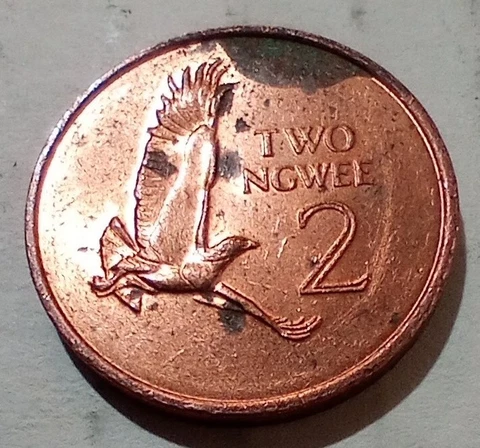 Two 2 Ngwee 1983 Zambia Coin Martial Eagle Bird Africa Kwacha Cover
