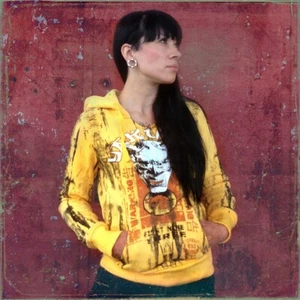 Felpa con cappuccio Yakuza donna pullover con cappuccio pullover GHB228 colore giallo - Foto 1 di 4