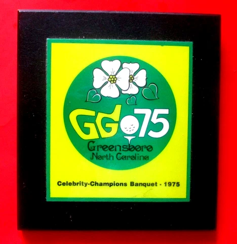 vtg 1975 GREENSBORO OPEN - GGO - Golf Wall Plaque - Trivet - Home Office Decor Cover