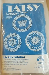 Vintage Tatsy Tätowierte Spitze Ornamente Set 321 Schmetterling & Blumen 1983 - Bild 1 von 4