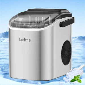 Haushaltsgeräte 1,2L Eiswürfelbereiter – Edelstahl IceMaker 6-13 Min Eismaschine - Bild 1 von 12