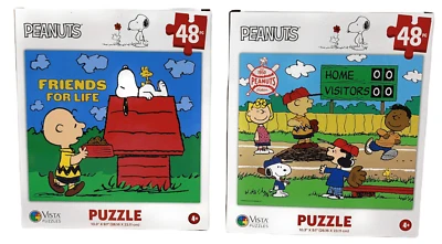 NEW PEANUTS Snoopy Charlie Brown Jigsaw TOY PUZZLE LOT Set of 2 Puzzles - Image 1 of 2