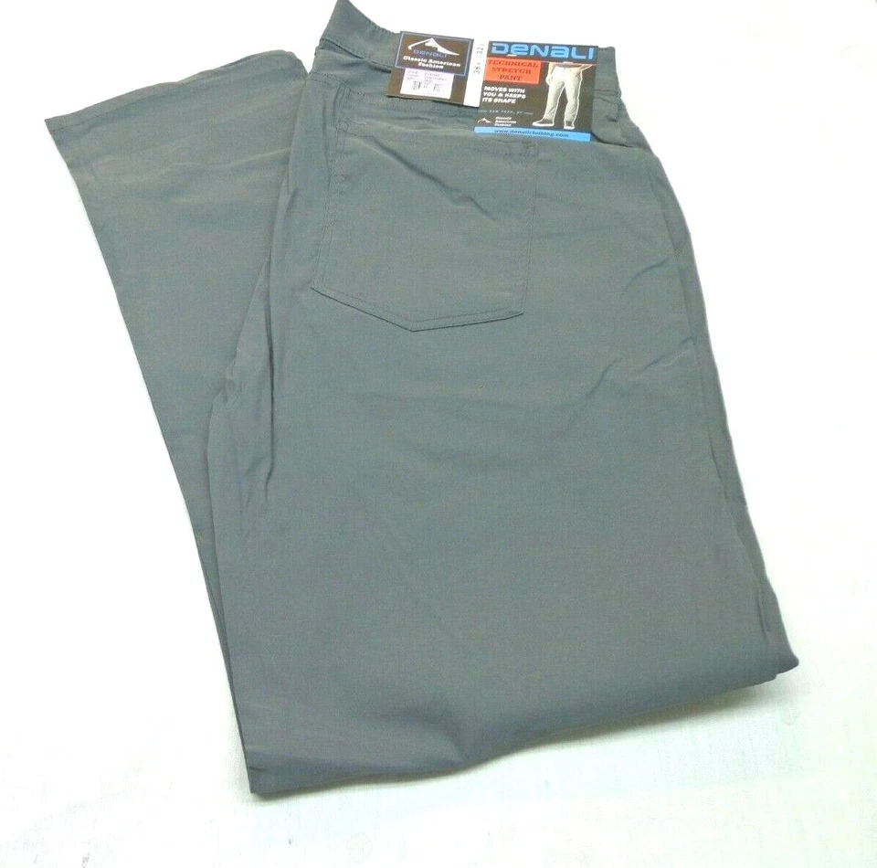DENALI Dusty Grey Technical Stretch Pants Flex Waist 38/32