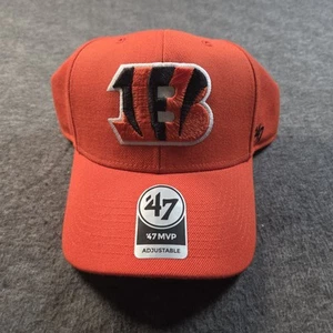 New CINCINNATI BENGALS ‘47 Brand Adjustable MVP HAT NFL Orange Cap Big B Logo - Picture 1 of 4