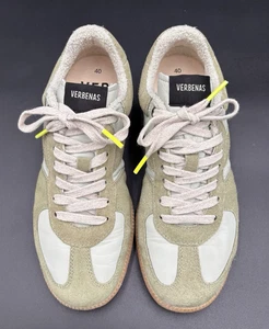 Verbanas womens green suede sneakers, size 40, leather uppers, hand made inspain - Picture 1 of 10