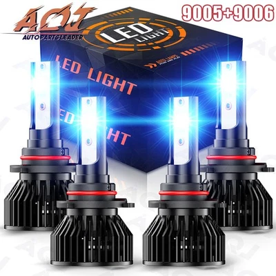 BLUE 8000K LED Headlight Bulbs For Buick Park Avenue 1991-2005 Low & High Qty 4 - Image 1 of 4