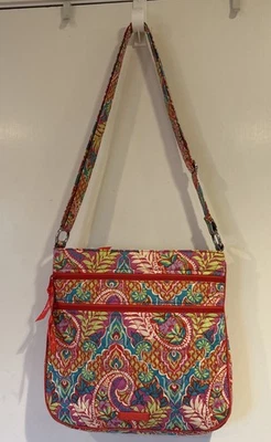 Vera Bradley Crossbody Bag Triple Zip Hipster Paisley In Paradise Retired - Image 1 of 4