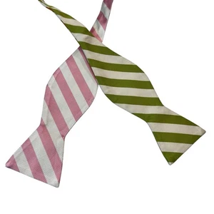Jos A Bank 4 Sided Stripes Multicolor Silk Mens Self Adjustable Bow Tie - Picture 1 of 8