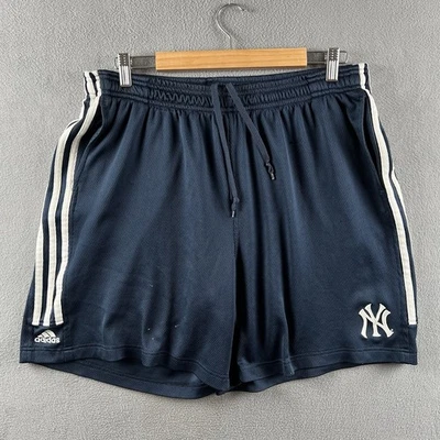 Pantalones Cortos De Colección New York Yankees Para Hombres Grandes Y2K MLB Béisbol Malla Elástica Adidas Foto 1 de 4