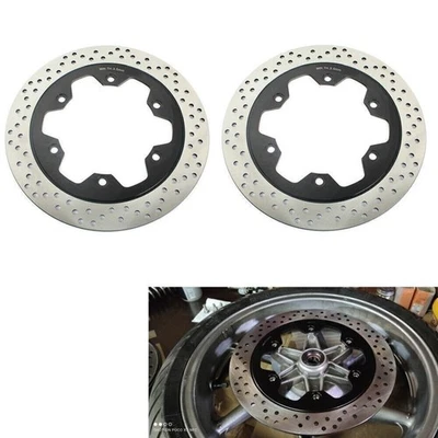 2x Front Brake Discs Rotors for Honda VFR750F 90-93 NT650V 98-05 VF750C CBR1000F - Image 1 of 4