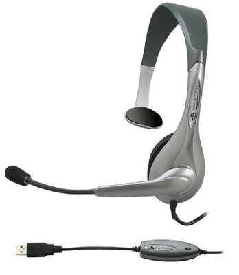 Cyber Acoustics AC-840 Usb Mono Headset Internet Communication & Boom Mic - Image 1 of 4