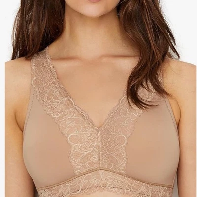 Sujetador Olga 38DD Beige Cobertura Completa Cómodo Borde de Encaje Soporte Sin Alambres GQ5601A Foto 1 de 4