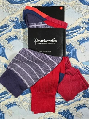 Pantherella Men's English Cotton Socks 3-Pack Fine Knit Rib UK 6-7 EU 39-40 £54 - Image 1 of 4