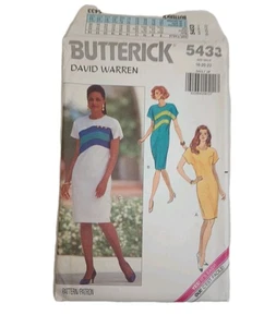 Abito Butterick 5433 David Warren fantasia cucito nuovo taglia 18-22 busta danneggiata - Foto 1 di 10