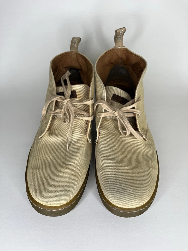 Botas militares de lona Dr. Martens Mayport de sarga teñida en arena talla 9 con cordones Foto 1 de 4