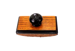 Solid OAK Ink Blotter w/Fat Knob Copy of 1890's Handmade in MN 2 Papers INCL #56 - Picture 1 of 18