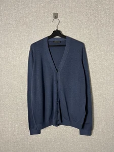 Prada Milano Wool Button Cardigan Sweater Blue Men’s Size 52 - Picture 1 of 16