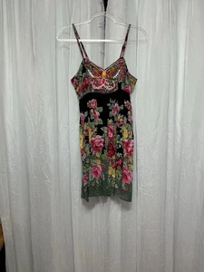 Angie Butterfly Beaded Sequin Mini Dress Floral Boho Size M Strapless Fairy - Picture 1 of 7