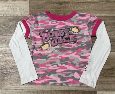 Y2K Original Bobby Jack Kids Long Sleeve Pink Camo Shirt - Image 1 of 4