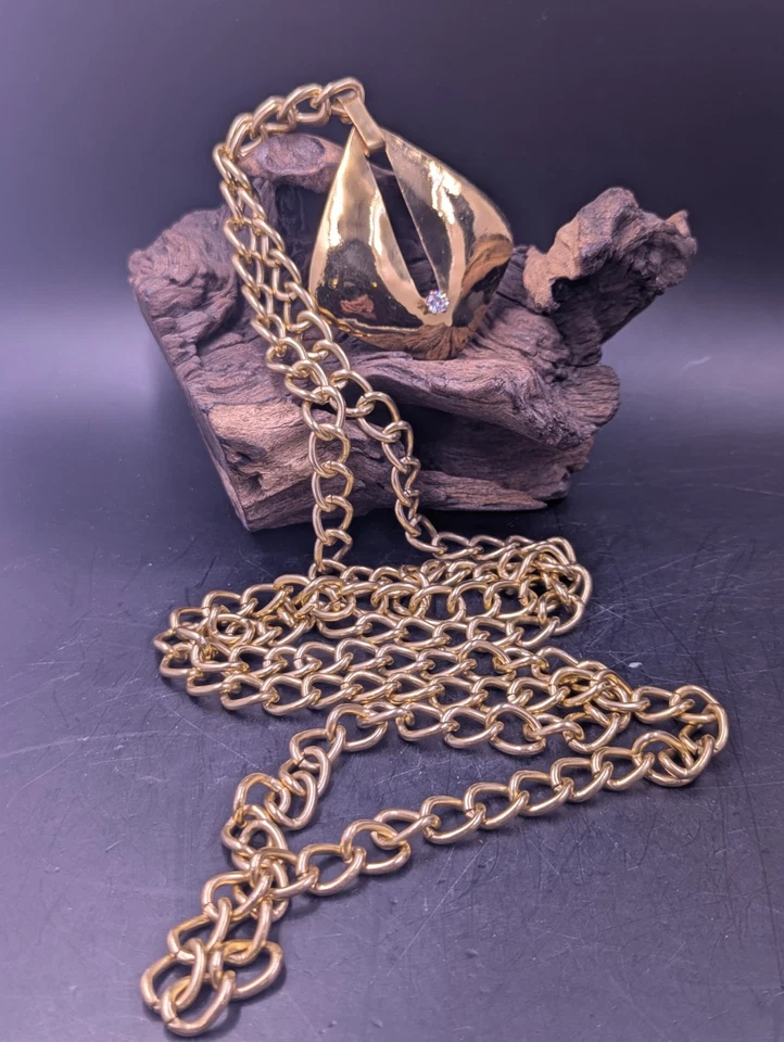 Vintage FLORELLE Designer Signed Pendant Chain Necklace 60'' - Image 1 of 4