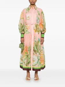 Alemais Papaya Shirtdress AU/UK 10 US 6 Peach Euro Flax Linen Rare BNWT - Picture 1 of 13