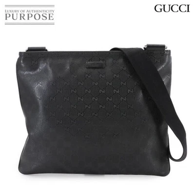 GUCCI GG Imprime Black PVC Shoulder Bag 11x9cm Silver Hardware New - Image 1 of 4