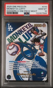 One Piece X LA Dodgers Night Monkey. D. Luffy EB02-010 *GEM MINT PSA 10* - Picture 1 of 2