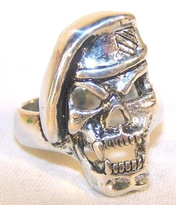 MILITAR SOLDADO CICLISTA ANILLO BR124 PESADO CALAVERA plata novedad moda joyería hombre - Imagen 1 de 1
