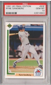 1991 UD Final Edition RYNE SANDBERG #93F PSA 10 Gem Mint Upper Deck All-Star - Picture 1 of 2