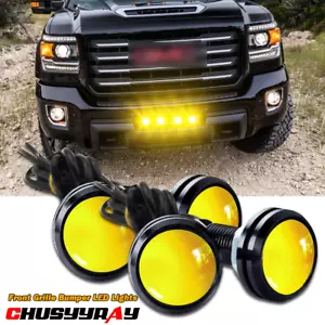4X Amber LED Front Grille Grill Running Lights For Ford F150 Raptor Style - Picture 1 of 9