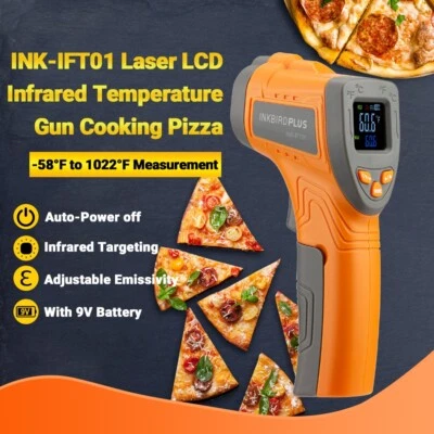 LCD Infrarrojo Termómetro Pistola de Temperatura Láser IR Horno de Cocina Pizza -50°C-550°C Foto 1 de 4