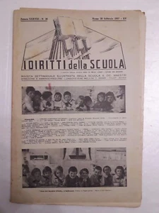 Rivista Illustrata I diritti della scuola n.20 anno 1937 Opera Balilla Ventennio - Picture 1 of 1