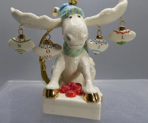 Ornamento Lenox - 2006 Marcel Merry Moose con adornos NOEL colgando de las astas - Imagen 1 de 5