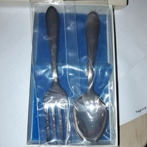 VINTAGE REED & BARTON SILVERPLATE BABY SPOON & FORK NEW IN BOX STILL SEALED - Picture 1 of 7