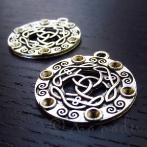 Celtic Knot Charms 31mm Colgantes Plateados Antiguos C3773 - 2, 5 O 10PCs - Imagen 1 de 3