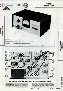 Vintage Sam's Photofact/Schematic Folder Pentron Model #CA-24 SFF37 - Bild 1 von 1