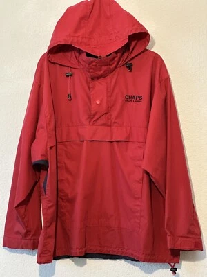 Vtg Chaps Ralph Lauren Pullover Men Large Red Half Zip Windbreaker Golf Travel - Image 1 of 4