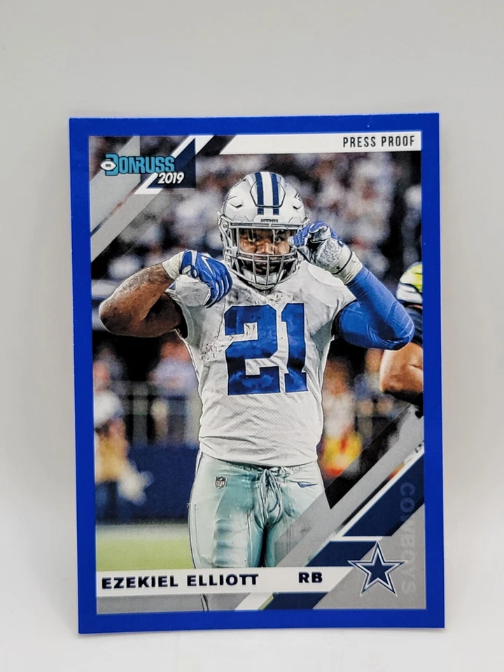 2019 Donruss Ezekiel Elliott #75 Blue Variation Press Proof - Image 1 of 2