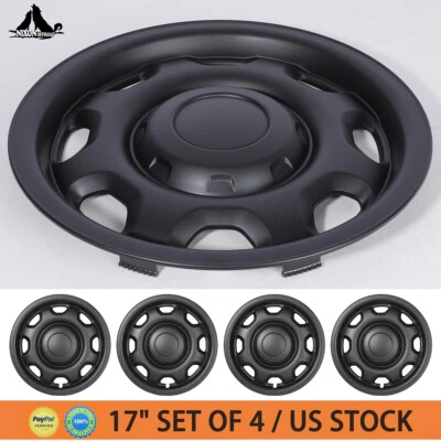 Fit For 2010-2025 Ford F-150 XL Matte Black ABS+PC 17IN Wheel Trim HubCaps 4PCS — 第 1/4 张图片