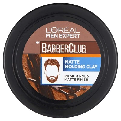 LOREAL 2X L'Oreal Men Expert, Barber Club Messy Hair Matte Molding Styling Clay 75ml X2