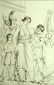 Gravure XIXe, Chryséis, Agamemnon, Herculaneum, H. Roux, mythologie, Iliade - Picture 1 of 2