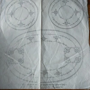Vintage Deighton's 'Silver-Tex' Embroidery Transfer: OVAL Dressing table set - Picture 1 of 3