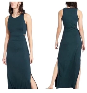 Maxi Vestido Athleta “Abyss” Corte Laterales en Azul/Negro - Imagen 1 de 11
