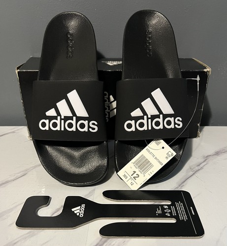 Scarpe da doccia Adidas Slides nere taglia 12M (F34770) (spedizione immediata)