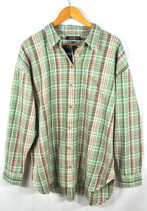 Lauren Ralph Lauren Women's Shirt Size 3X Green Multicolor Plaid Top Blouse NWT - Picture 1 of 9