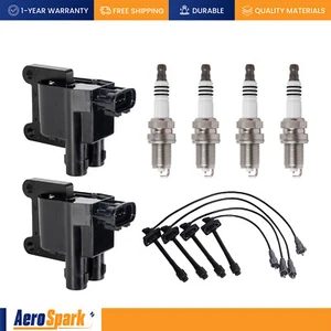 2 Ignition Coil & Wires & 4 Platinum Spark Plug for Toyota Camry 1997-2001 2.2L - Picture 1 of 16